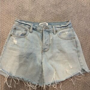 RSQ Washed Light Blue Distressed Denim Cutoff Shorts - Women